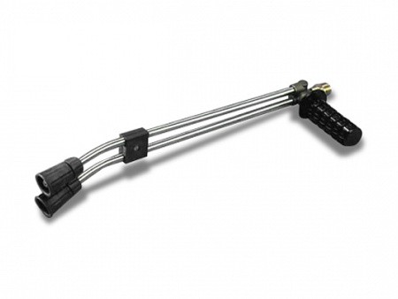 Копьё сдвоеное с регулятором давления 490мм нерж.